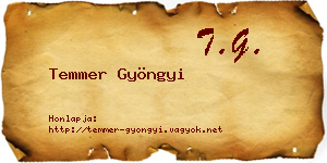 Temmer Gyöngyi névjegykártya